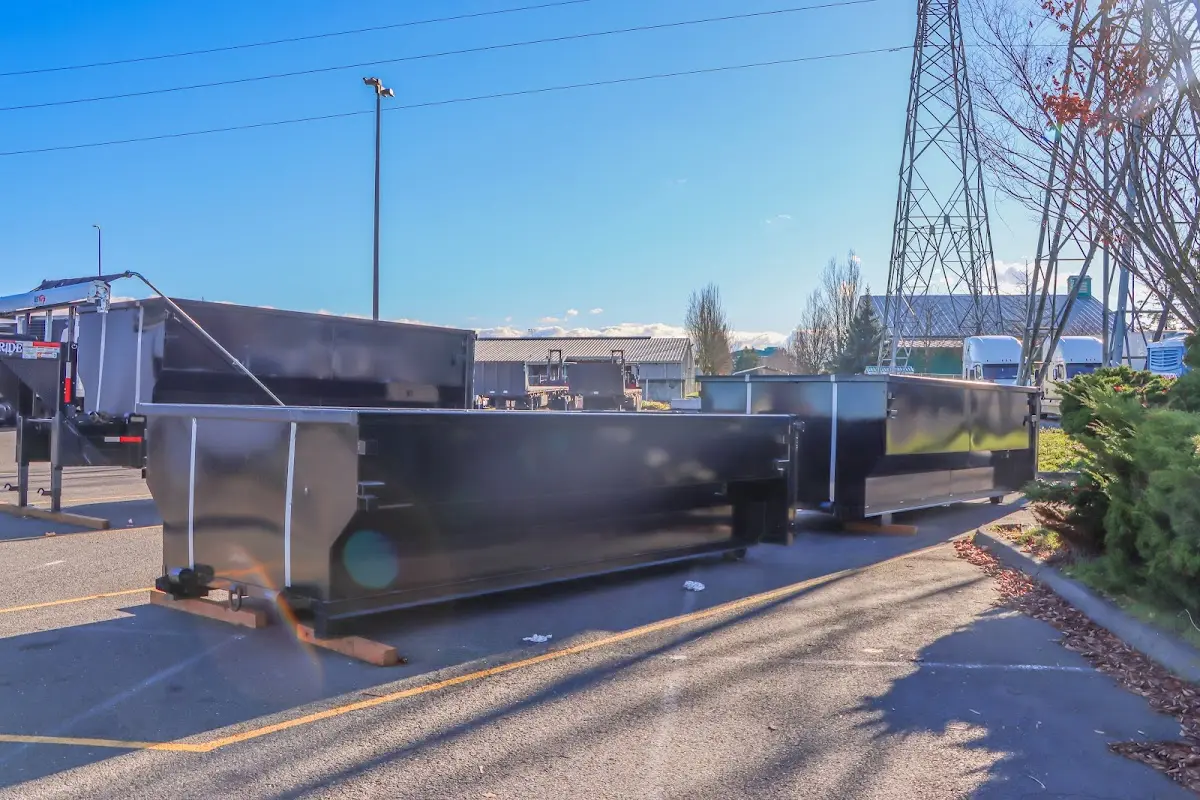 Roll-off dumpster ready for waste disposal at job site for Commercial Dumpster Rental in Aledo